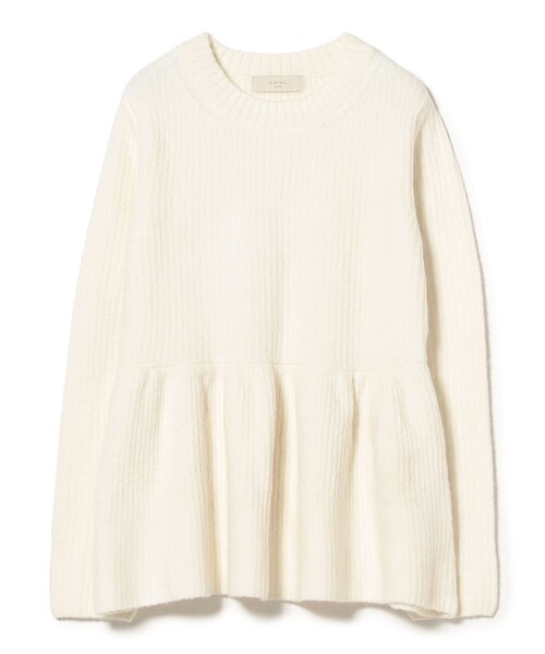 B:MING by BEAMS（ビーミングバイビームス）の「ペプラム ニット（ニット/セーター・レディース・ネイビー/オフホワイト・ONE SIZE）」の11枚目の写真