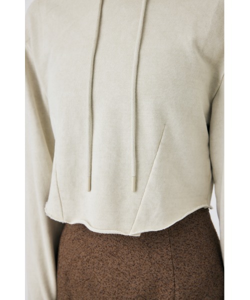 MOUSSY（マウジー）の「GARMENT DYE CUT OFF フーディ（パーカー・レディース・アイボリー/ライトブラック/ブラウン・FREE）」の14枚目の写真