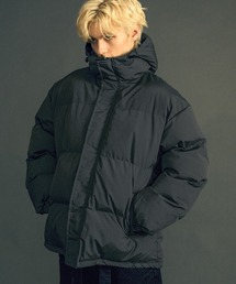 フード付きハイネック中綿パファージャケット