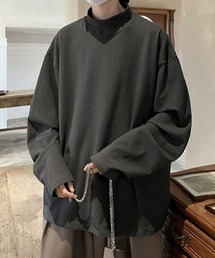 モックネックシンプルカットソー