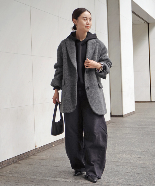 AP STUDIO（エーピーストゥディオ）の「シャギーオーバーサイズコート（その他アウター・レディース・グレー・36/38）」の2枚目の写真