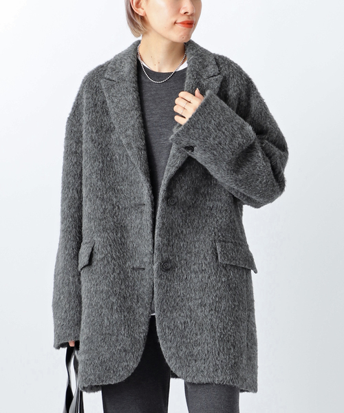 AP STUDIO（エーピーストゥディオ）の「シャギーオーバーサイズコート（その他アウター・レディース・グレー・36/38）」の5枚目の写真