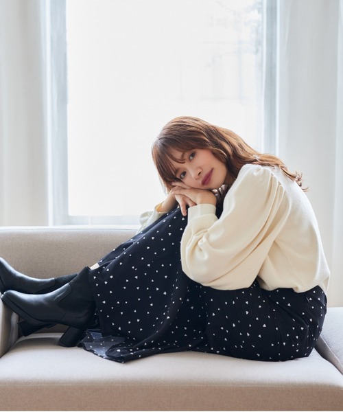 mysty woman(ミスティウーマン)の「ハートプリントマーメイドスカート 252080(スカート・レディース・アイボリー/ブラック・FREE)」の17枚目の写真