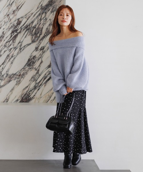 mysty woman(ミスティウーマン)の「ハートプリントマーメイドスカート 252080(スカート・レディース・アイボリー/ブラック・FREE)」の22枚目の写真