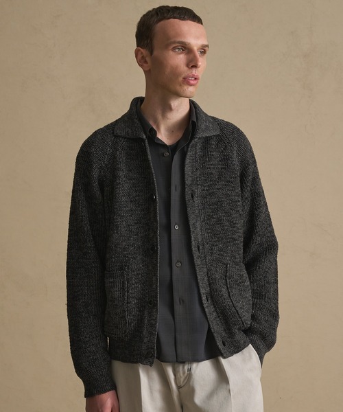 PUBLIC TOKYO（パブリックトウキョウ）の「メランジポロカーディガン（カーディガン/ボレロ・メンズ・ベージュ/ブラック・1/2）」の7枚目の写真