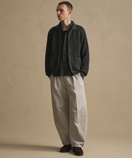 PUBLIC TOKYO（パブリックトウキョウ）の「メランジポロカーディガン（カーディガン/ボレロ・メンズ・ベージュ/ブラック・1/2）」の11枚目の写真