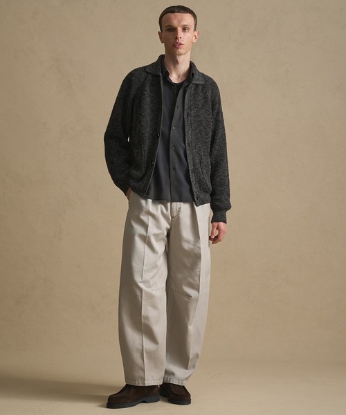 PUBLIC TOKYO（パブリックトウキョウ）の「メランジポロカーディガン（カーディガン/ボレロ・メンズ・ベージュ/ブラック・1/2）」の12枚目の写真