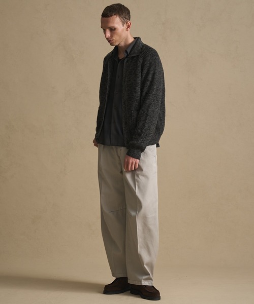 PUBLIC TOKYO（パブリックトウキョウ）の「メランジポロカーディガン（カーディガン/ボレロ・メンズ・ベージュ/ブラック・1/2）」の13枚目の写真