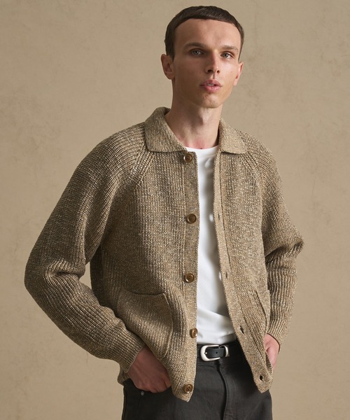 PUBLIC TOKYO（パブリックトウキョウ）の「メランジポロカーディガン（カーディガン/ボレロ・メンズ・ベージュ/ブラック・1/2）」の17枚目の写真