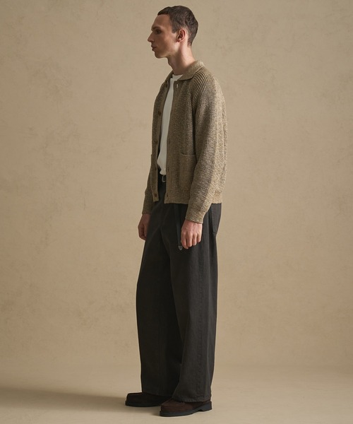 PUBLIC TOKYO（パブリックトウキョウ）の「メランジポロカーディガン（カーディガン/ボレロ・メンズ・ベージュ/ブラック・1/2）」の20枚目の写真