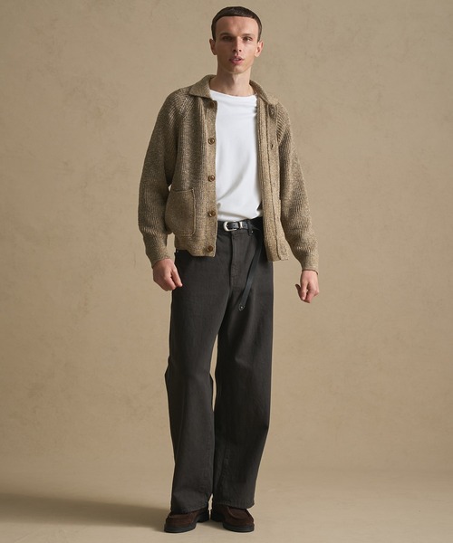 PUBLIC TOKYO（パブリックトウキョウ）の「メランジポロカーディガン（カーディガン/ボレロ・メンズ・ベージュ/ブラック・1/2）」の18枚目の写真