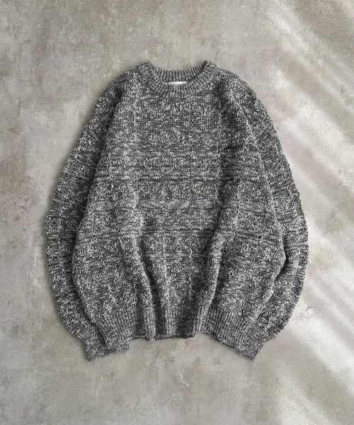WETTEMPT(ウィテンプト)の「SLAB MELANGE CREW NECK KNIT /スラブメランジクルーネックニット(ニット/セーター・メンズ・イエロー/ブルー/グレー/オレンジ/チャコール・MEDIUM/LARGE/SMALL)」の2枚目の写真