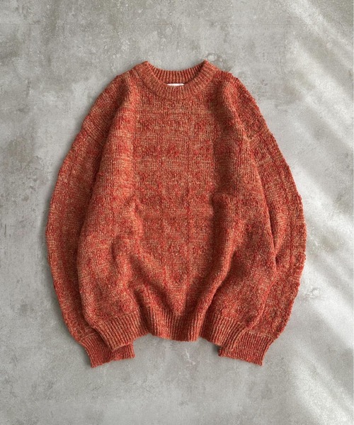 WETTEMPT(ウィテンプト)の「SLAB MELANGE CREW NECK KNIT /スラブメランジクルーネックニット(ニット/セーター・メンズ・イエロー/ブルー/グレー/オレンジ/チャコール・MEDIUM/LARGE/SMALL)」の5枚目の写真