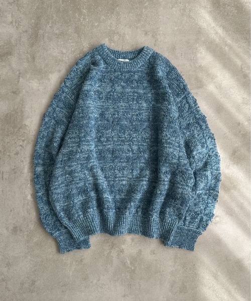 セール】SLAB MELANGE CREW NECK KNIT /スラブメランジクルー