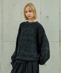 SLAB MELANGE CREW NECK KNIT /スラブメランジクルーネックニット