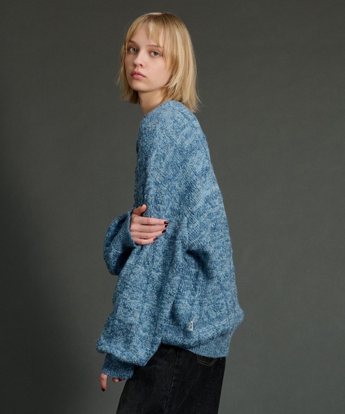 セール】SLAB MELANGE CREW NECK KNIT /スラブメランジクルー