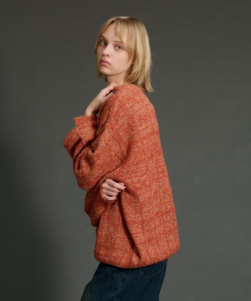 WETTEMPT(ウィテンプト)の「SLAB MELANGE CREW NECK KNIT /スラブメランジクルーネックニット(ニット/セーター・メンズ・イエロー/ブルー/グレー/オレンジ/チャコール・MEDIUM/LARGE/SMALL)」の15枚目の写真