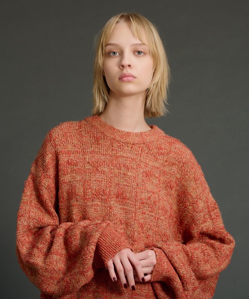 WETTEMPT(ウィテンプト)の「SLAB MELANGE CREW NECK KNIT /スラブメランジクルーネックニット(ニット/セーター・メンズ・イエロー/ブルー/グレー/オレンジ/チャコール・MEDIUM/LARGE/SMALL)」の17枚目の写真
