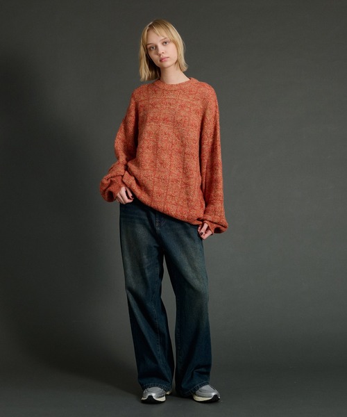 WETTEMPT(ウィテンプト)の「SLAB MELANGE CREW NECK KNIT /スラブメランジクルーネックニット(ニット/セーター・メンズ・イエロー/ブルー/グレー/オレンジ/チャコール・MEDIUM/LARGE/SMALL)」の19枚目の写真
