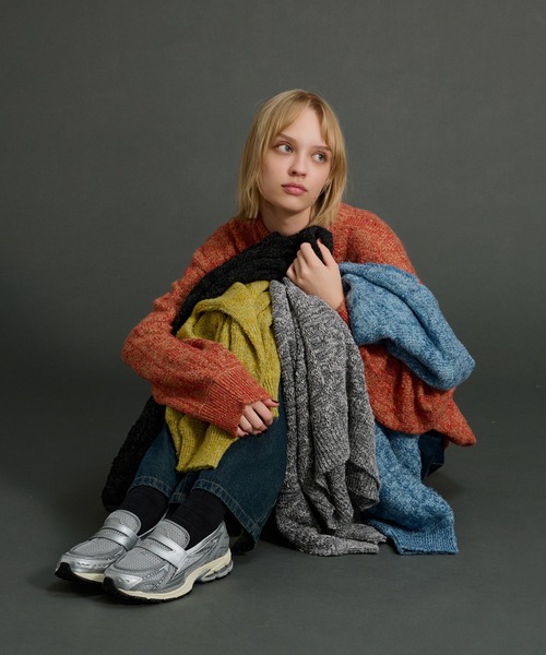 WETTEMPT(ウィテンプト)の「SLAB MELANGE CREW NECK KNIT /スラブメランジクルーネックニット(ニット/セーター・メンズ・イエロー/ブルー/グレー/オレンジ/チャコール・MEDIUM/LARGE/SMALL)」の8枚目の写真
