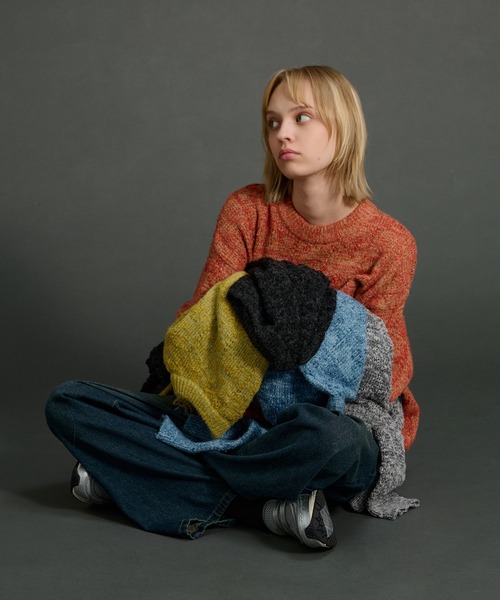 WETTEMPT(ウィテンプト)の「SLAB MELANGE CREW NECK KNIT /スラブメランジクルーネックニット(ニット/セーター・メンズ・イエロー/ブルー/グレー/オレンジ/チャコール・MEDIUM/LARGE/SMALL)」の10枚目の写真