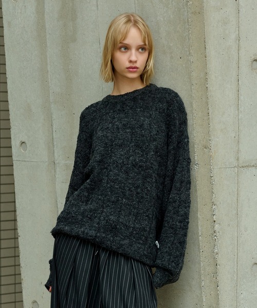 セール】SLAB MELANGE CREW NECK KNIT /スラブメランジクルーネック
