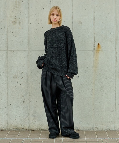 セール】SLAB MELANGE CREW NECK KNIT /スラブメランジクルーネック