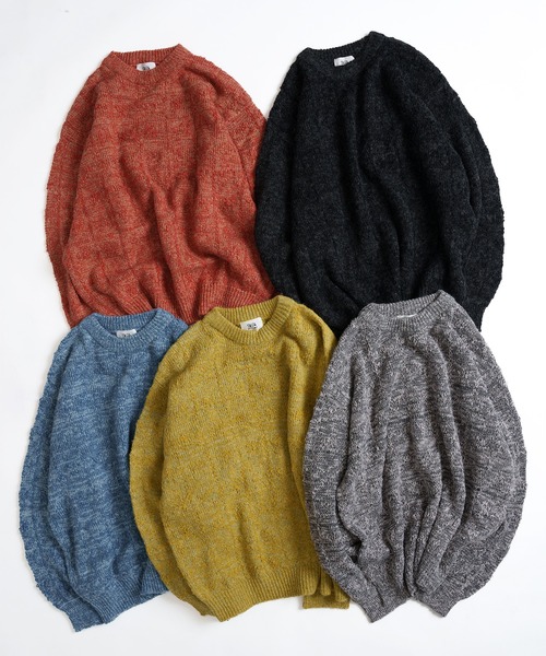 WETTEMPT(ウィテンプト)の「SLAB MELANGE CREW NECK KNIT /スラブメランジクルーネックニット(ニット/セーター・メンズ・イエロー/ブルー/グレー/オレンジ/チャコール・MEDIUM/LARGE/SMALL)」の11枚目の写真