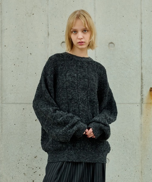 セール】SLAB MELANGE CREW NECK KNIT /スラブメランジクルーネック