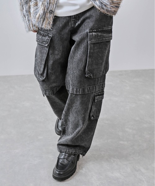 セール】マルチポケットデニムカーゴパンツ（デニムパンツ