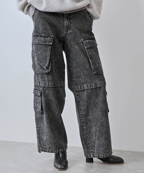 JUNRED（ジュンレッド）の「マルチポケットデニムカーゴパンツ（デニムパンツ・メンズ・ブラック/ダークブラウン・L/M/S）」の18枚目の写真
