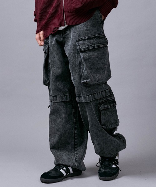 JUNRED（ジュンレッド）の「マルチポケットデニムカーゴパンツ（デニムパンツ・メンズ・ブラック/ダークブラウン・L/M/S）」の20枚目の写真