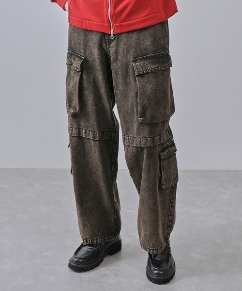 セール】マルチポケットデニムカーゴパンツ（デニムパンツ