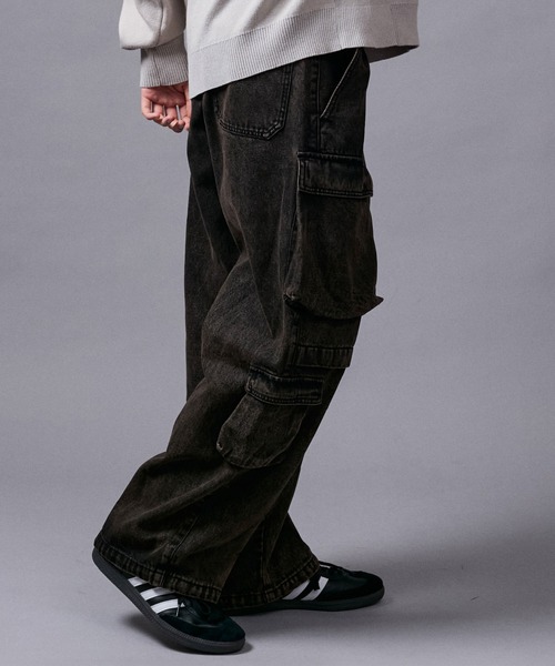 セール】マルチポケットデニムカーゴパンツ（デニムパンツ