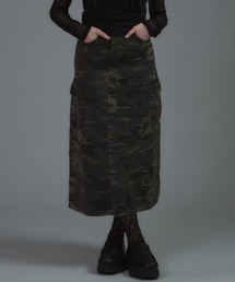 Camouflage Slit Denim Skirt / カモフラージュ柄スリットデニムスカート