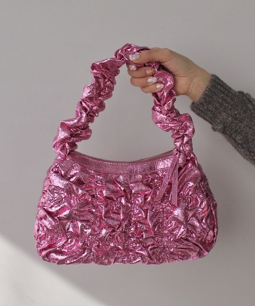 SANSeLF(サンセルフ)の「Se メタリックシャーリングバッグ【SANSeLF】 sana24a015(ハンドバッグ・レディース・ブラック/ライトグリーン/ピンク・FREE)」の3枚目の写真