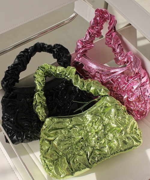 SANSeLF(サンセルフ)の「Se メタリックシャーリングバッグ【SANSeLF】 sana24a015(ハンドバッグ・レディース・ブラック/ライトグリーン/ピンク・FREE)」の4枚目の写真