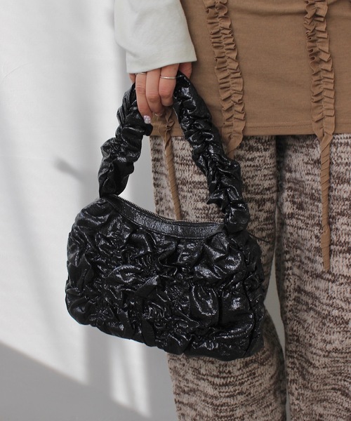 SANSeLF(サンセルフ)の「Se メタリックシャーリングバッグ【SANSeLF】 sana24a015(ハンドバッグ・レディース・ブラック/ライトグリーン/ピンク・FREE)」の5枚目の写真