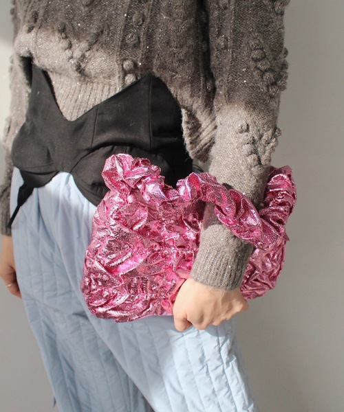 SANSeLF(サンセルフ)の「Se メタリックシャーリングバッグ【SANSeLF】 sana24a015(ハンドバッグ・レディース・ブラック/ライトグリーン/ピンク・FREE)」の12枚目の写真