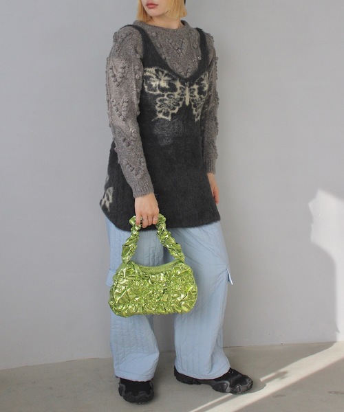 SANSeLF(サンセルフ)の「Se メタリックシャーリングバッグ【SANSeLF】 sana24a015(ハンドバッグ・レディース・ブラック/ライトグリーン/ピンク・FREE)」の18枚目の写真