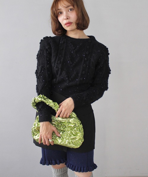 SANSeLF(サンセルフ)の「Se メタリックシャーリングバッグ【SANSeLF】 sana24a015(ハンドバッグ・レディース・ブラック/ライトグリーン/ピンク・FREE)」の19枚目の写真