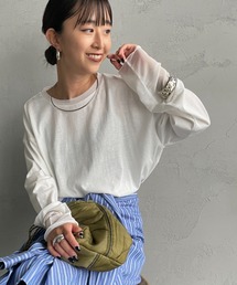 nenom（ネノム）の「[nenom ネノム] 袖チュール切り替え シアートップス（Tシャツ/カットソー）」