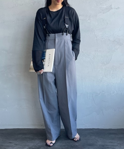 nenom（ネノム）の「[nenom/ネノム] 袖チュール切り替え シアートップス【追加】（Tシャツ/カットソー・レディース・ブラック/オフホワイト/ライトグレー・F）」の21枚目の写真