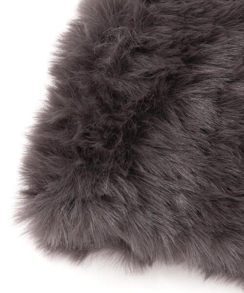 Chica（チカ）の「Chica/チカ/猫耳ファーニット帽（ニットキャップ/ビーニー・レディース・グレー/ブラック・F）」の5枚目の写真