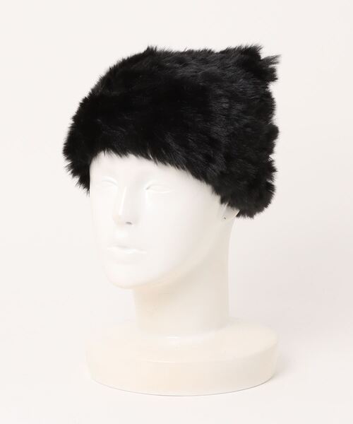Chica（チカ）の「Chica/チカ/猫耳ファーニット帽（ニットキャップ/ビーニー・レディース・グレー/ブラック・F）」の3枚目の写真