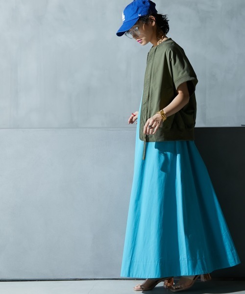 GEVS.(ジェイヴィス)の「綿100%ノースリーブAラインマキシワンピース<大きいサイズ有>GEVS.(ワンピース・レディース・オレンジ/ブラック/ターコイズブルー/パープル/イエロー・3L/LL/L/M/5L/4L)」の15枚目の写真