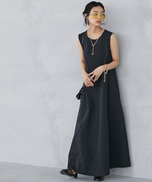 GEVS.(ジェイヴィス)の「綿100%ノースリーブAラインマキシワンピース<大きいサイズ有>GEVS.(ワンピース・レディース・オレンジ/ブラック/ターコイズブルー/パープル/イエロー・3L/LL/L/M/5L/4L)」の16枚目の写真