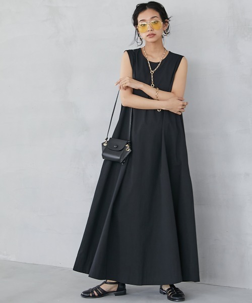 GEVS.(ジェイヴィス)の「綿100%ノースリーブAラインマキシワンピース<大きいサイズ有>GEVS.(ワンピース・レディース・オレンジ/ブラック/ターコイズブルー/パープル/イエロー・3L/LL/L/M/5L/4L)」の17枚目の写真