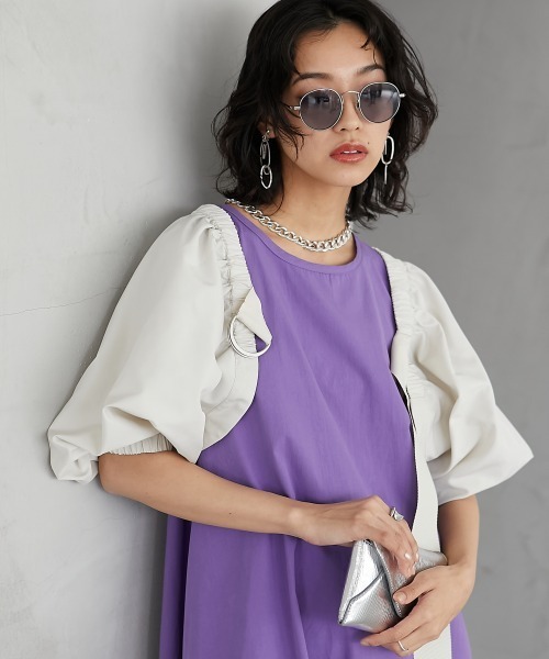 GEVS.(ジェイヴィス)の「綿100%ノースリーブAラインマキシワンピース<大きいサイズ有>GEVS.(ワンピース・レディース・オレンジ/ブラック/ターコイズブルー/パープル/イエロー・3L/LL/L/M/5L/4L)」の12枚目の写真