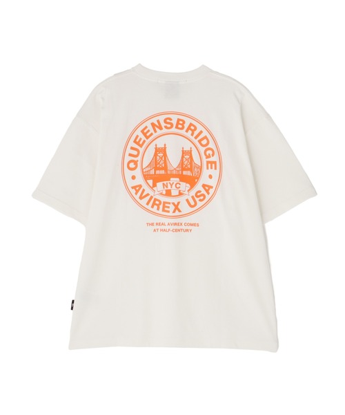 AVIREX(アヴィレックス)の「CIRCLE LOGO T-SHIRT "QUEENS BRIDGE" / サークルロゴ 半袖Tシャツ / AVIREX / アヴィレックス(Tシャツ/カットソー・メンズ・ホワイト/ブラック/ブルーグレー・MEDIUM/LARGE/X-LARGE/XX-LARGE)」の4枚目の写真